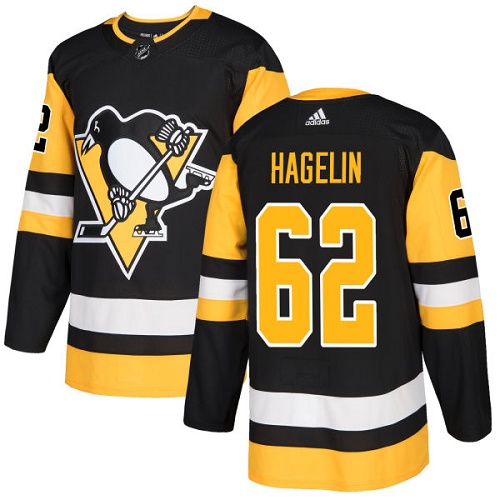 Adidas Men Pittsburgh Penguins #62 Carl Hagelin Black Home Authentic Stitched NHL Jersey->pittsburgh penguins->NHL Jersey